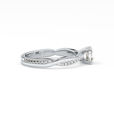 Asscher Pave Lab Grown Diamond Engagement Ring