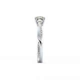 Asscher Pave Lab Grown Diamond Engagement Ring