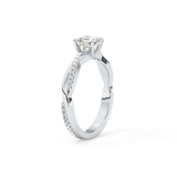 Asscher Pave Lab Grown Diamond Engagement Ring