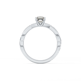 Asscher Pave Lab Grown Diamond Engagement Ring