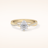 0.81 CT Pear Shaped Criss-Cross Pave Moissanite Engagement Ring