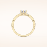 0.81 CT Pear Shaped Criss-Cross Pave Moissanite Engagement Ring