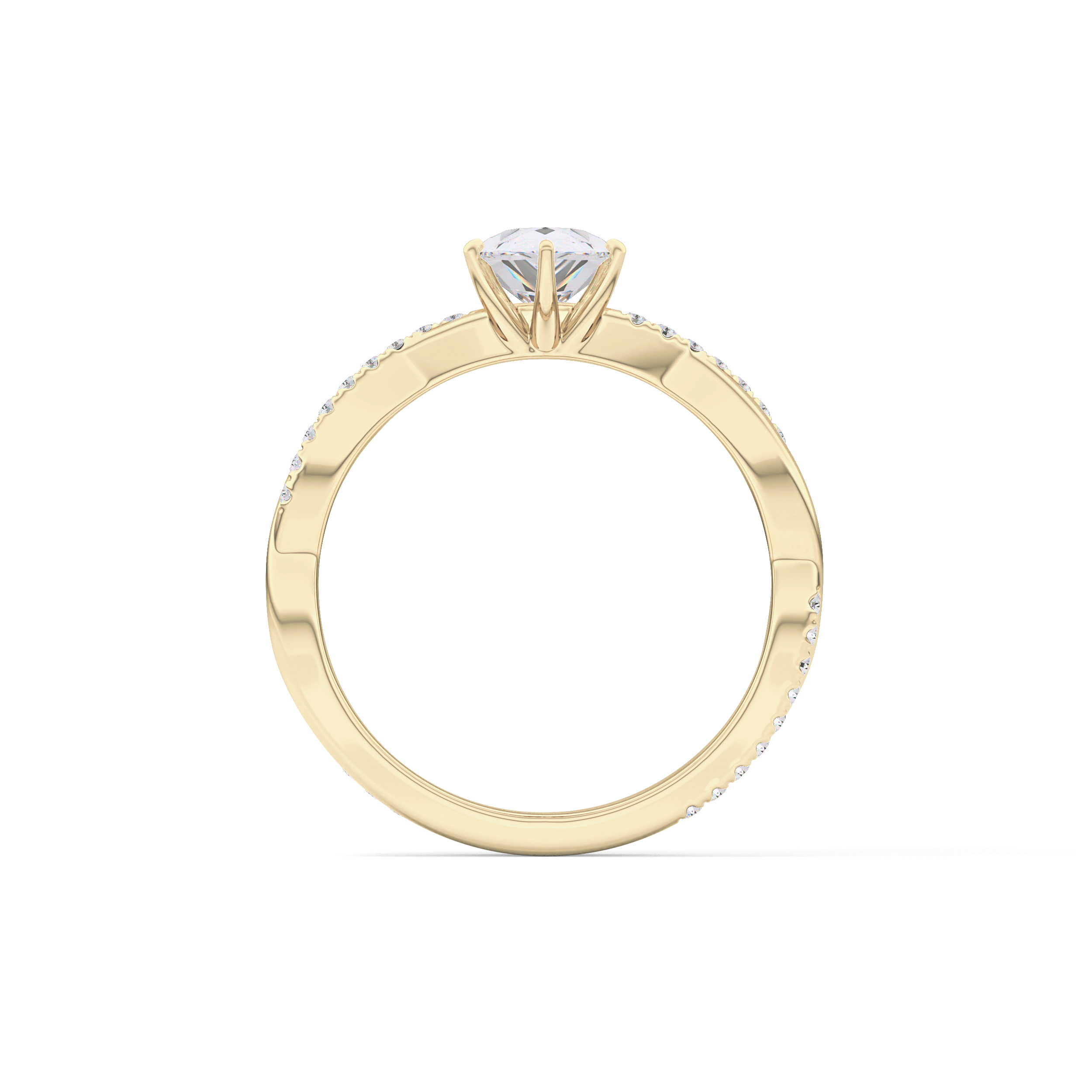Pear Pave Lab Grown Diamond Engagement Ring