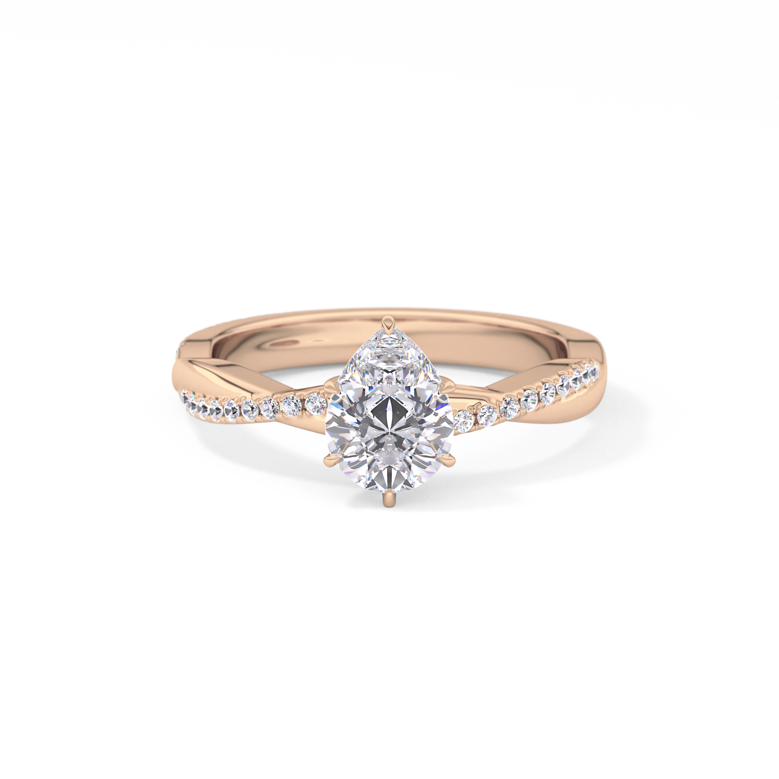 Pear Pave Lab Grown Diamond Engagement Ring