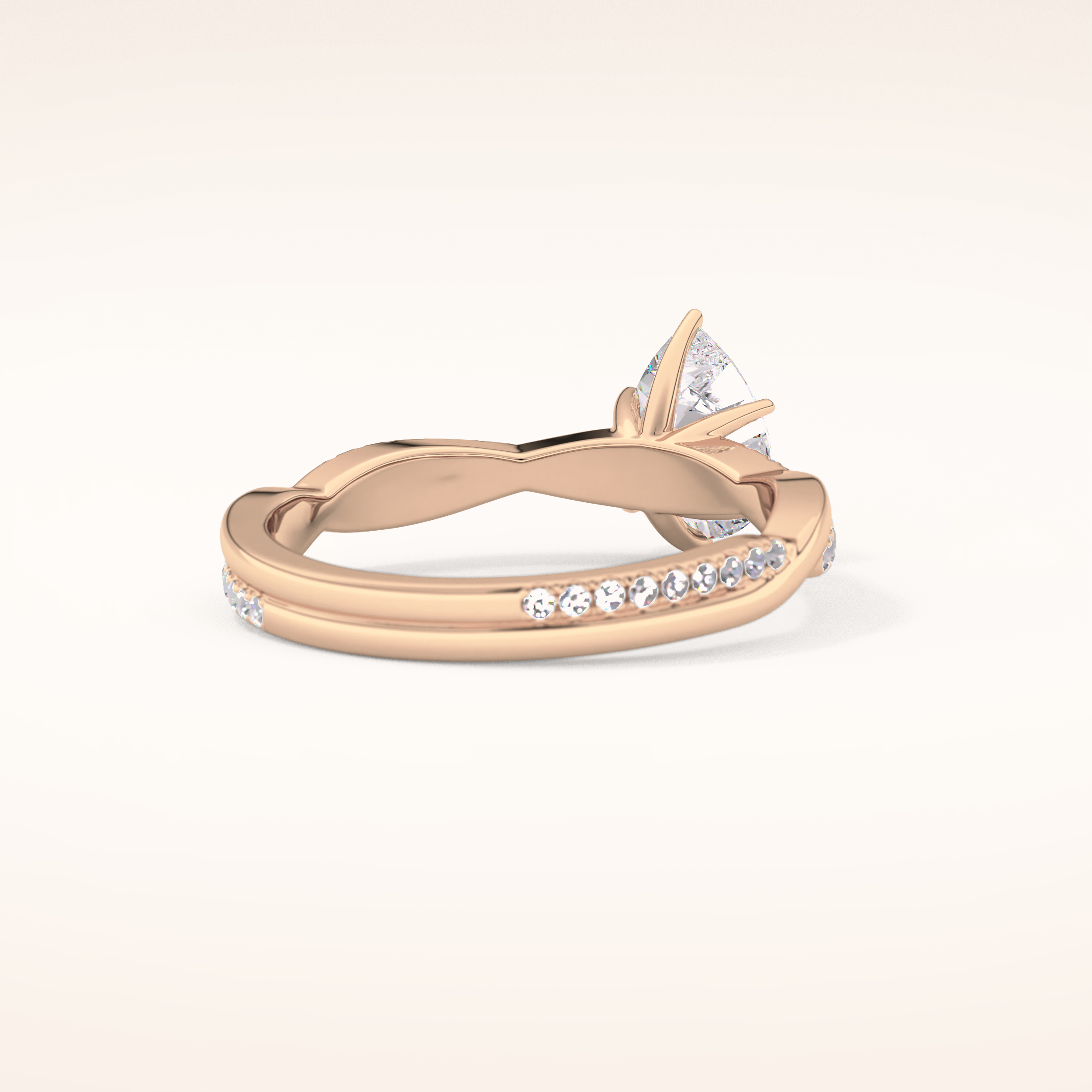 0.81 CT Pear Shaped Criss-Cross Pave Moissanite Engagement Ring