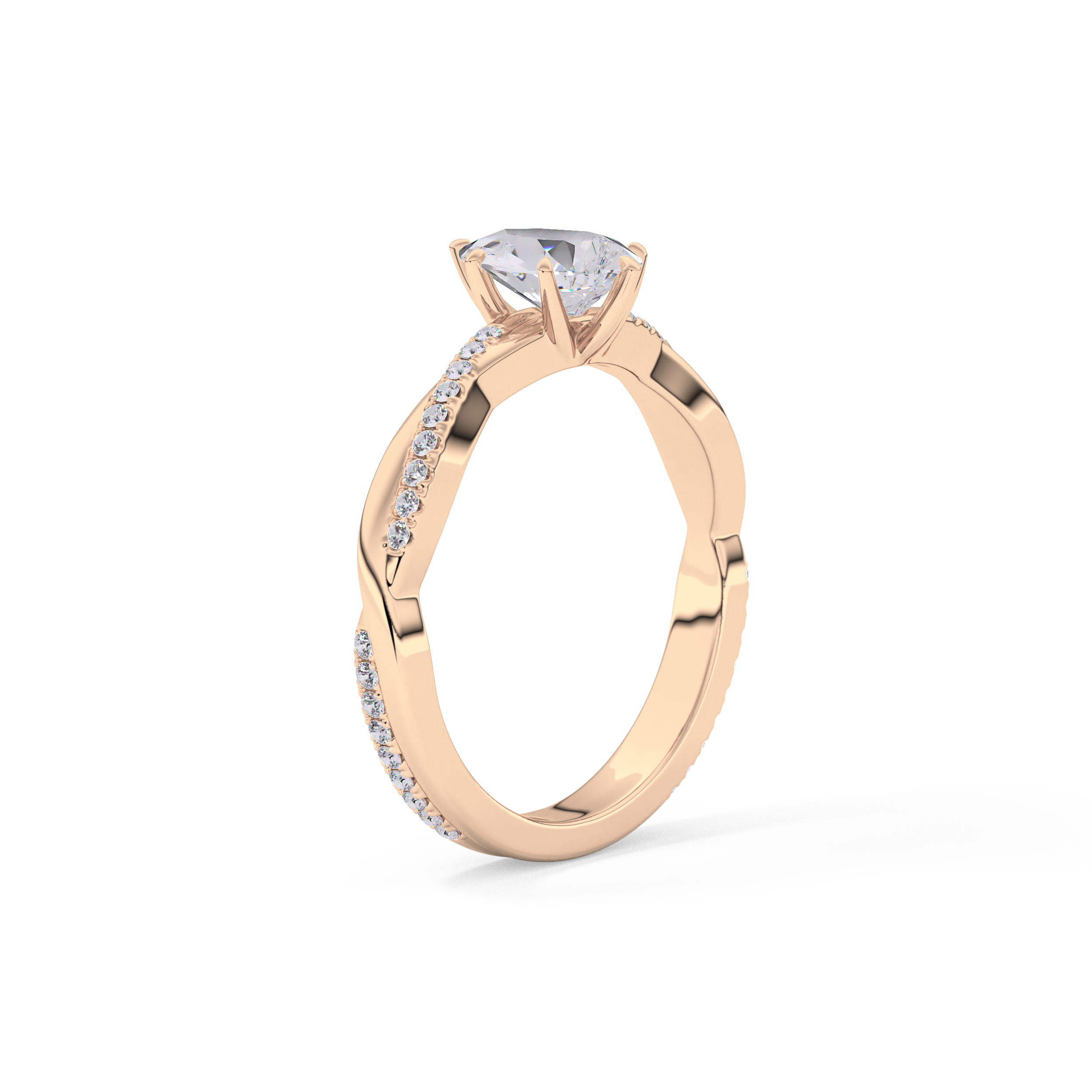 Pear Pave Lab Grown Diamond Engagement Ring