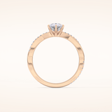0.81 CT Pear Shaped Criss-Cross Pave Moissanite Engagement Ring