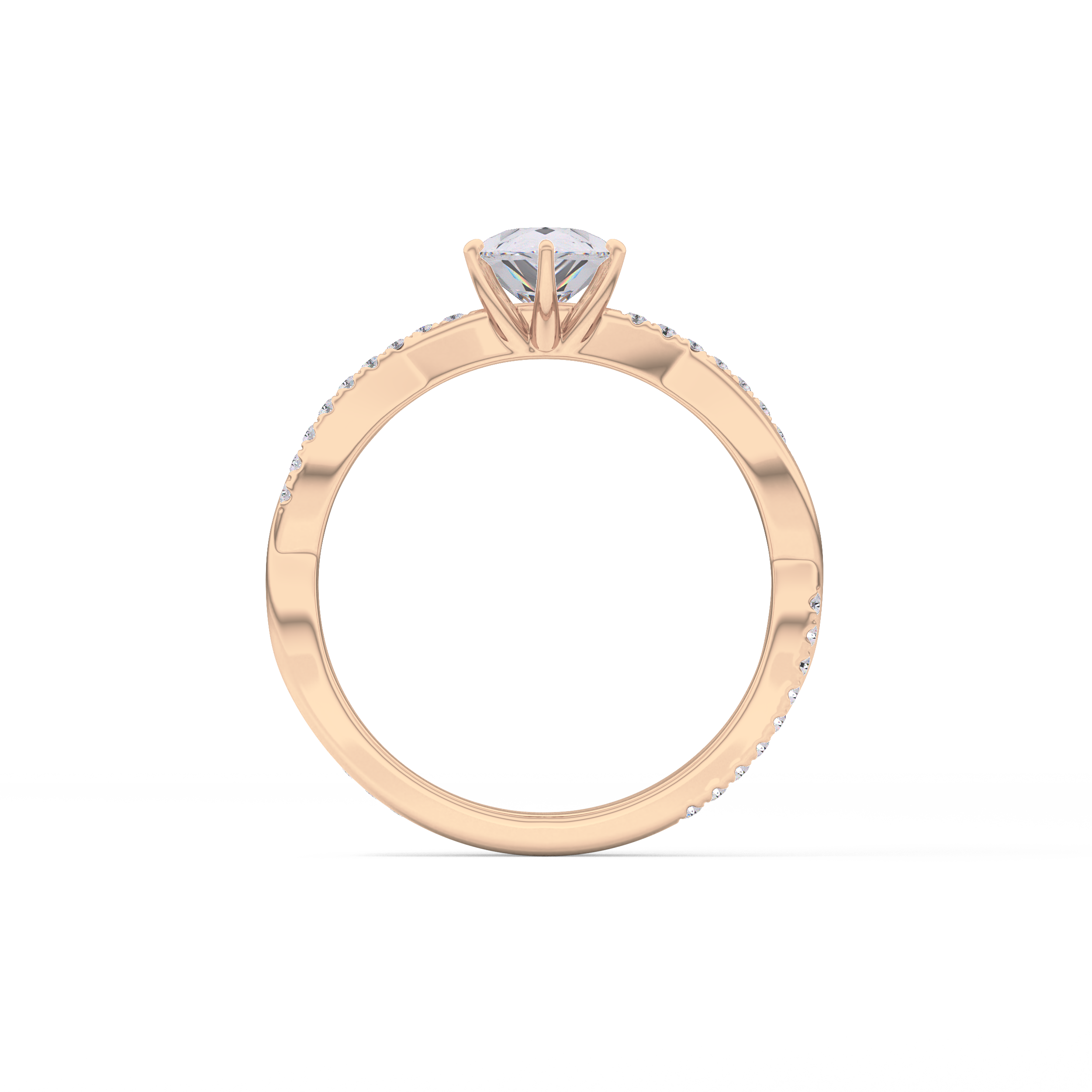 Pear Pave Lab Grown Diamond Engagement Ring