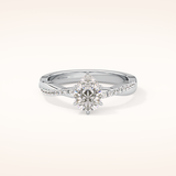 0.81 CT Pear Shaped Criss-Cross Pave Moissanite Engagement Ring