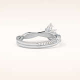 0.81 CT Pear Shaped Criss-Cross Pave Moissanite Engagement Ring
