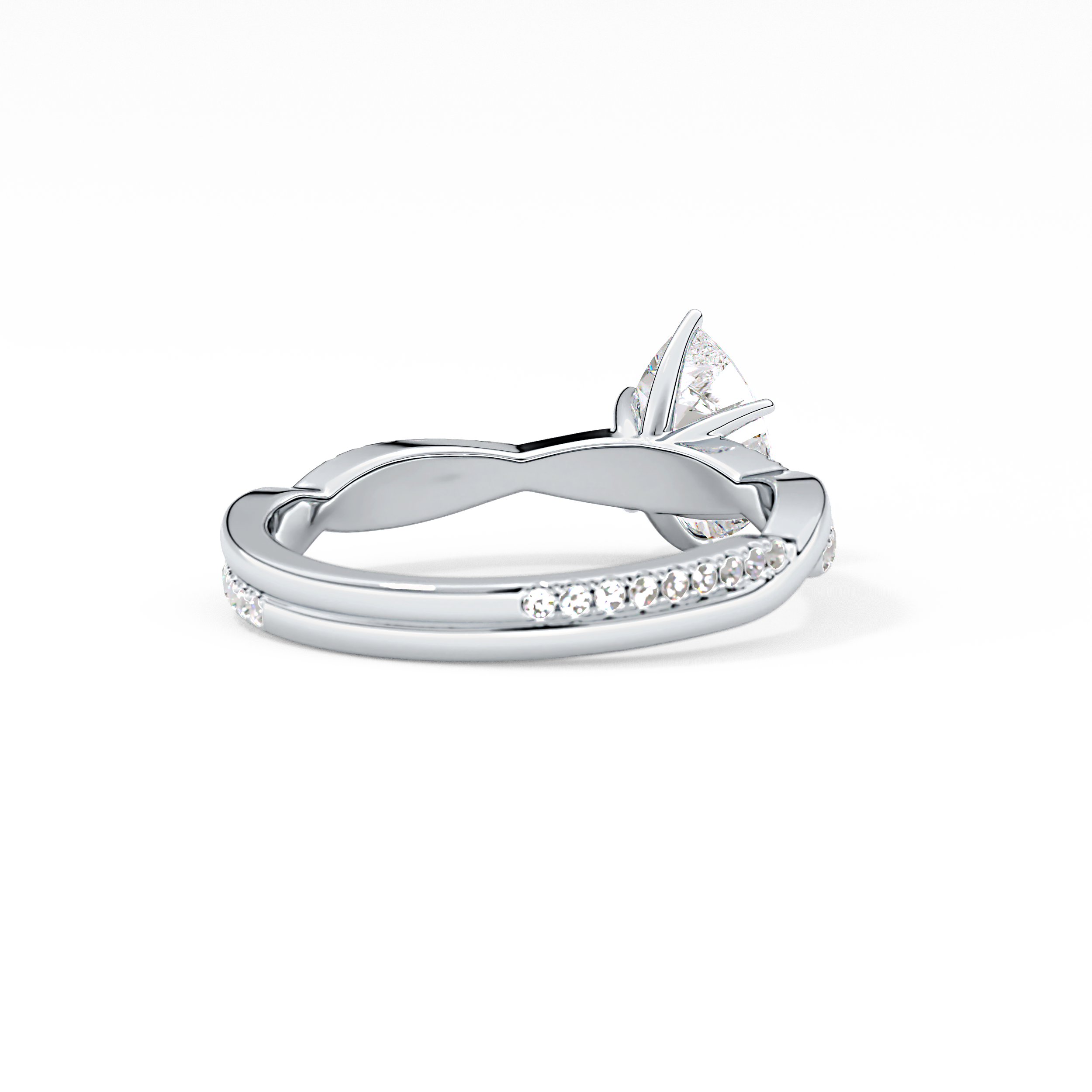 Pear Pave Lab Grown Diamond Engagement Ring