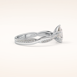 0.81 CT Pear Shaped Criss-Cross Pave Moissanite Engagement Ring