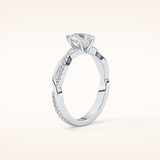 0.81 CT Pear Shaped Criss-Cross Pave Moissanite Engagement Ring