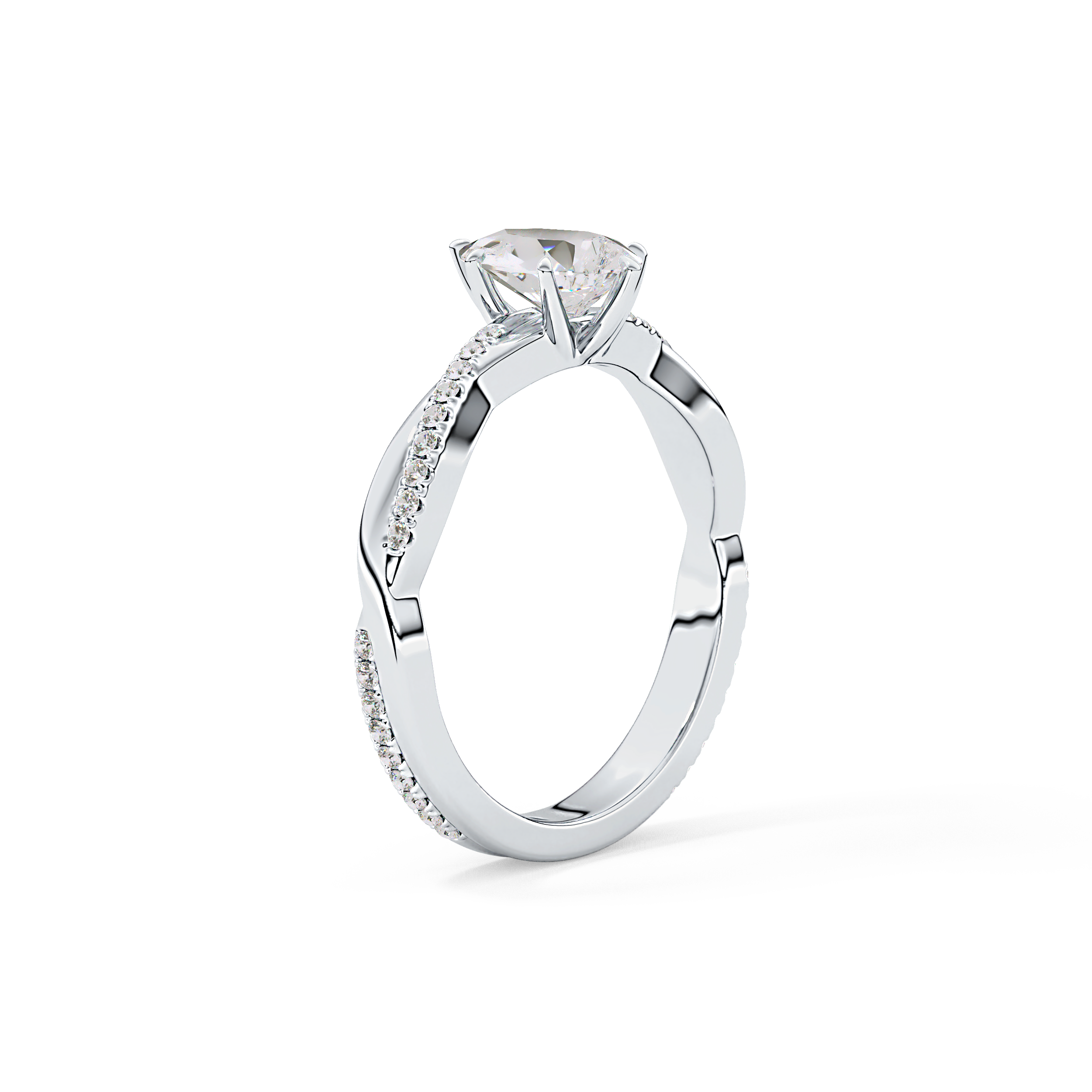 Pear Pave Lab Grown Diamond Engagement Ring