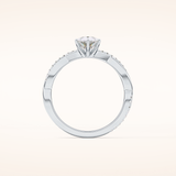 0.81 CT Pear Shaped Criss-Cross Pave Moissanite Engagement Ring