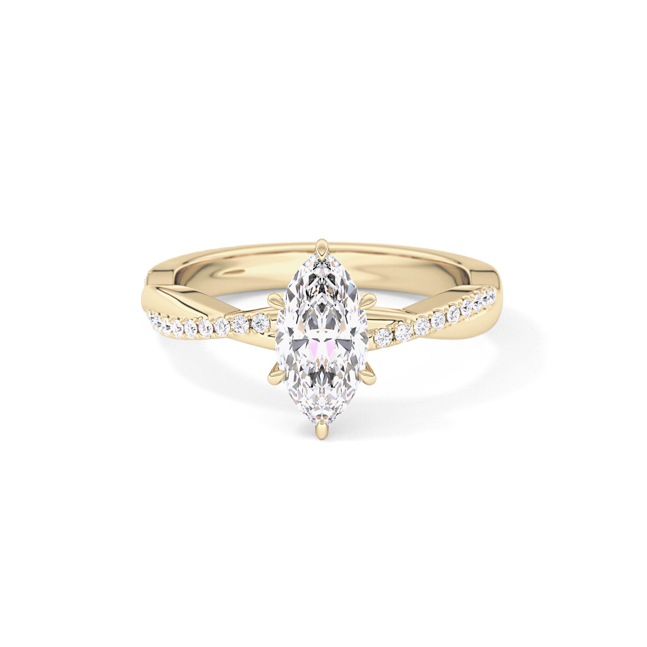 Marquise Pave Lab Grown Diamond Engagement Ring