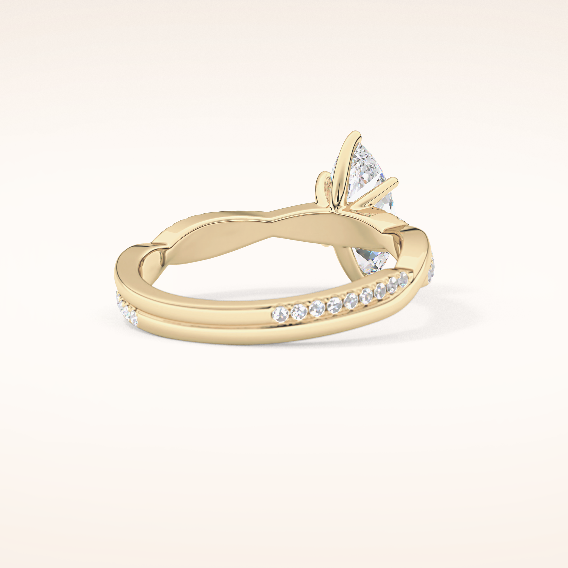 0.82 CT Marquise Shaped Criss-Cross Pave Moissanite Engagement Ring