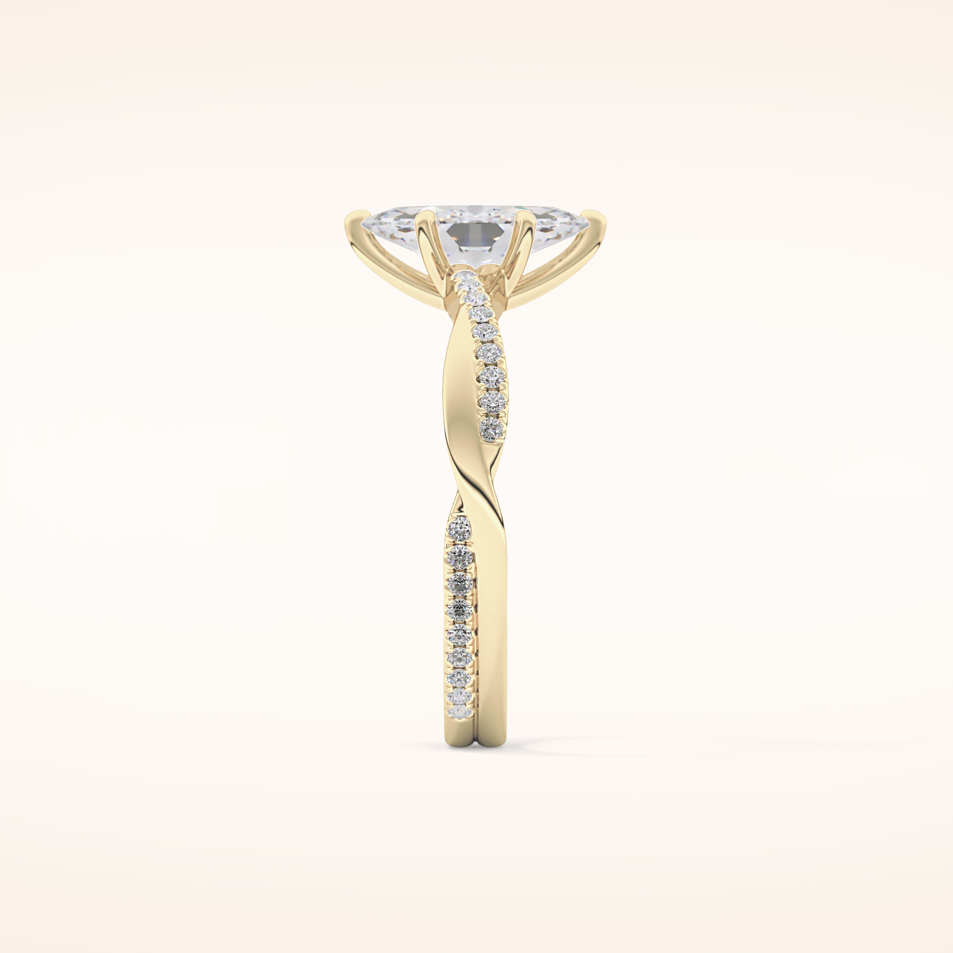 0.82 CT Marquise Shaped Criss-Cross Pave Moissanite Engagement Ring