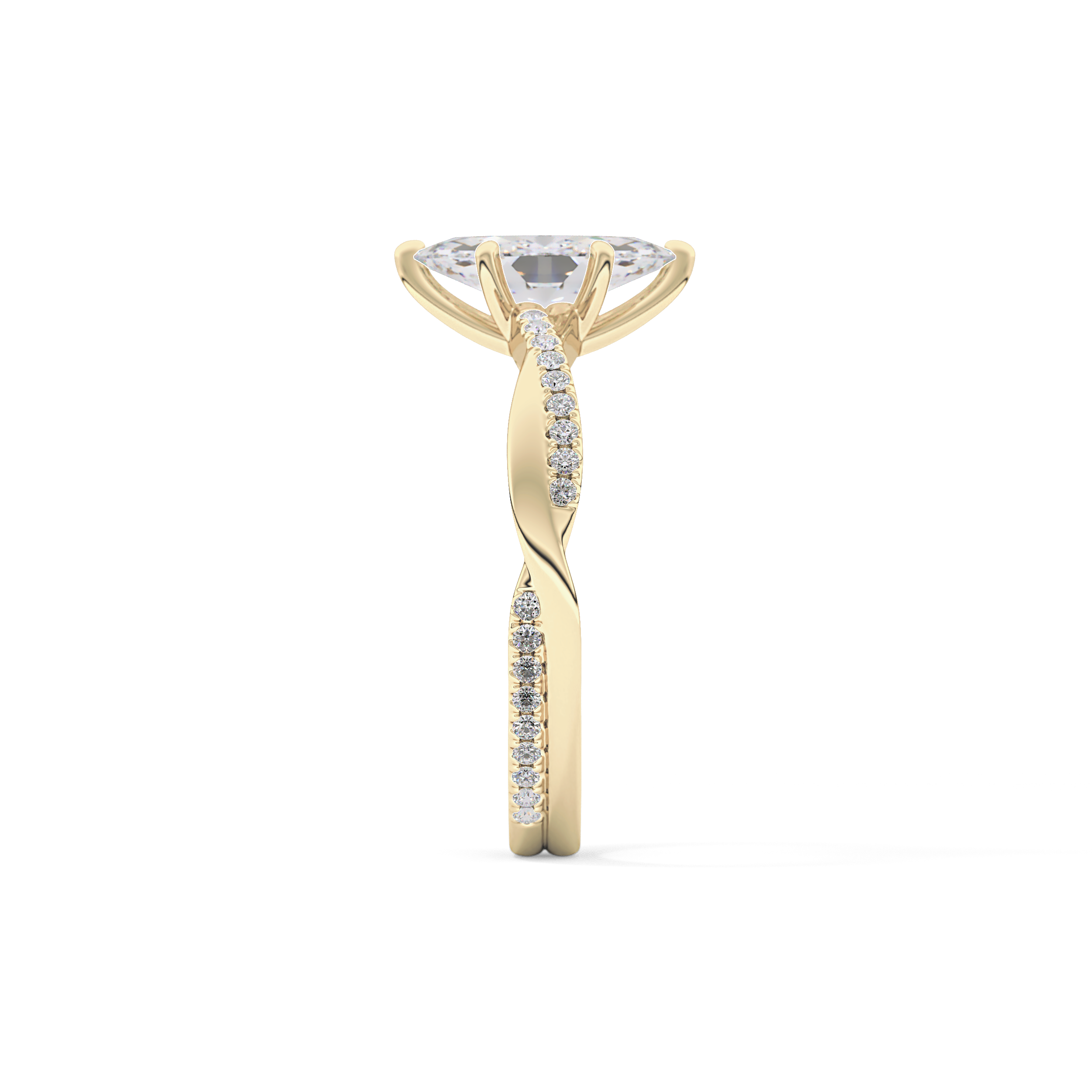 Marquise Pave Lab Grown Diamond Engagement Ring