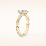0.82 CT Marquise Shaped Criss-Cross Pave Moissanite Engagement Ring