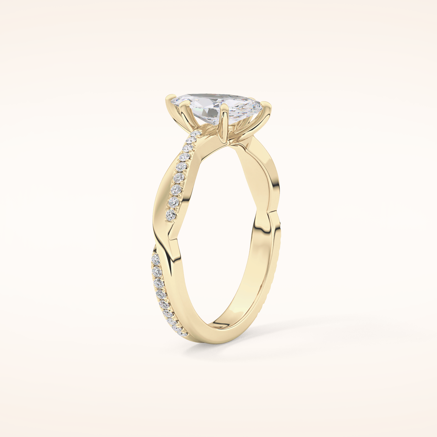 0.82 CT Marquise Shaped Criss-Cross Pave Moissanite Engagement Ring