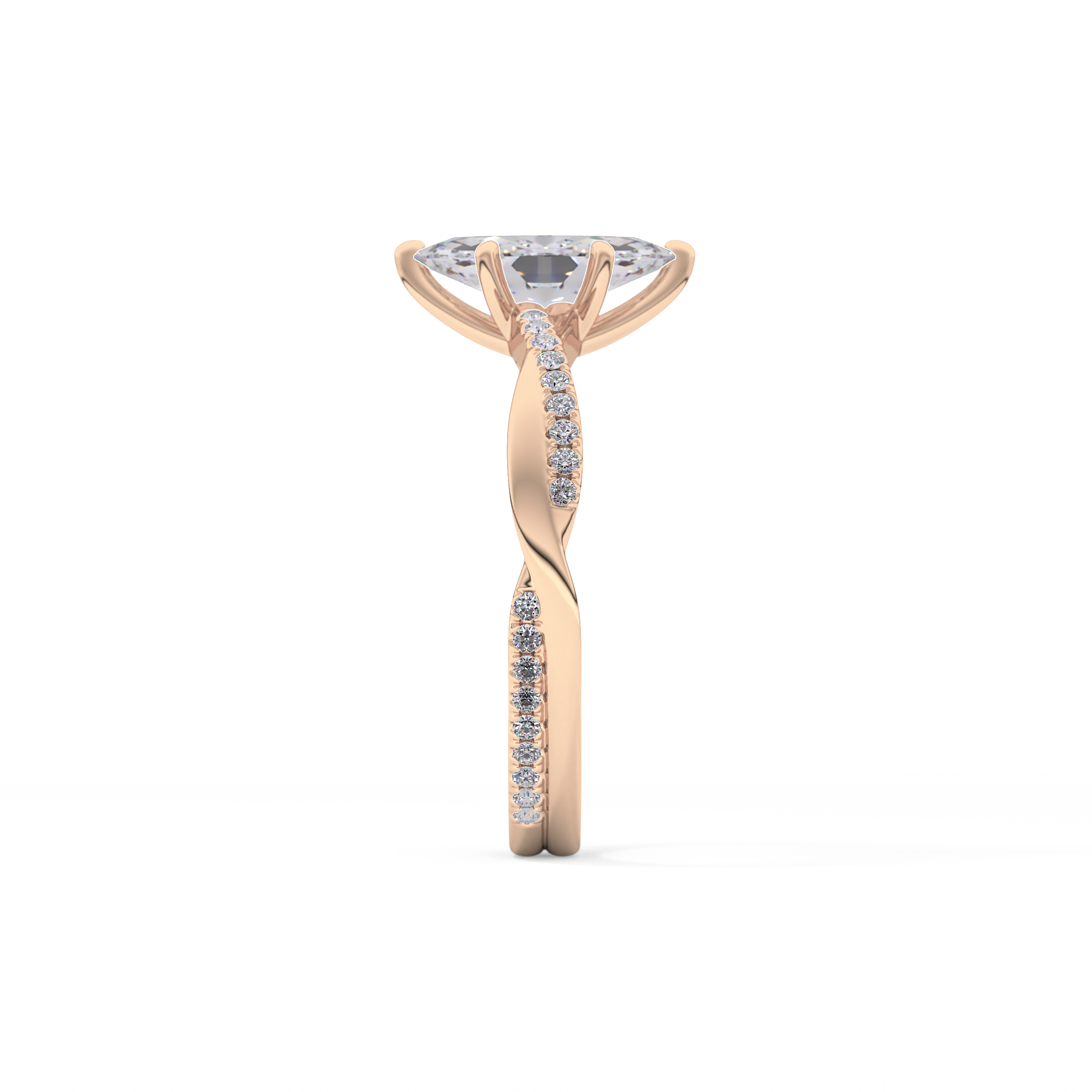 Marquise Pave Lab Grown Diamond Engagement Ring