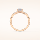 0.82 CT Marquise Shaped Criss-Cross Pave Moissanite Engagement Ring