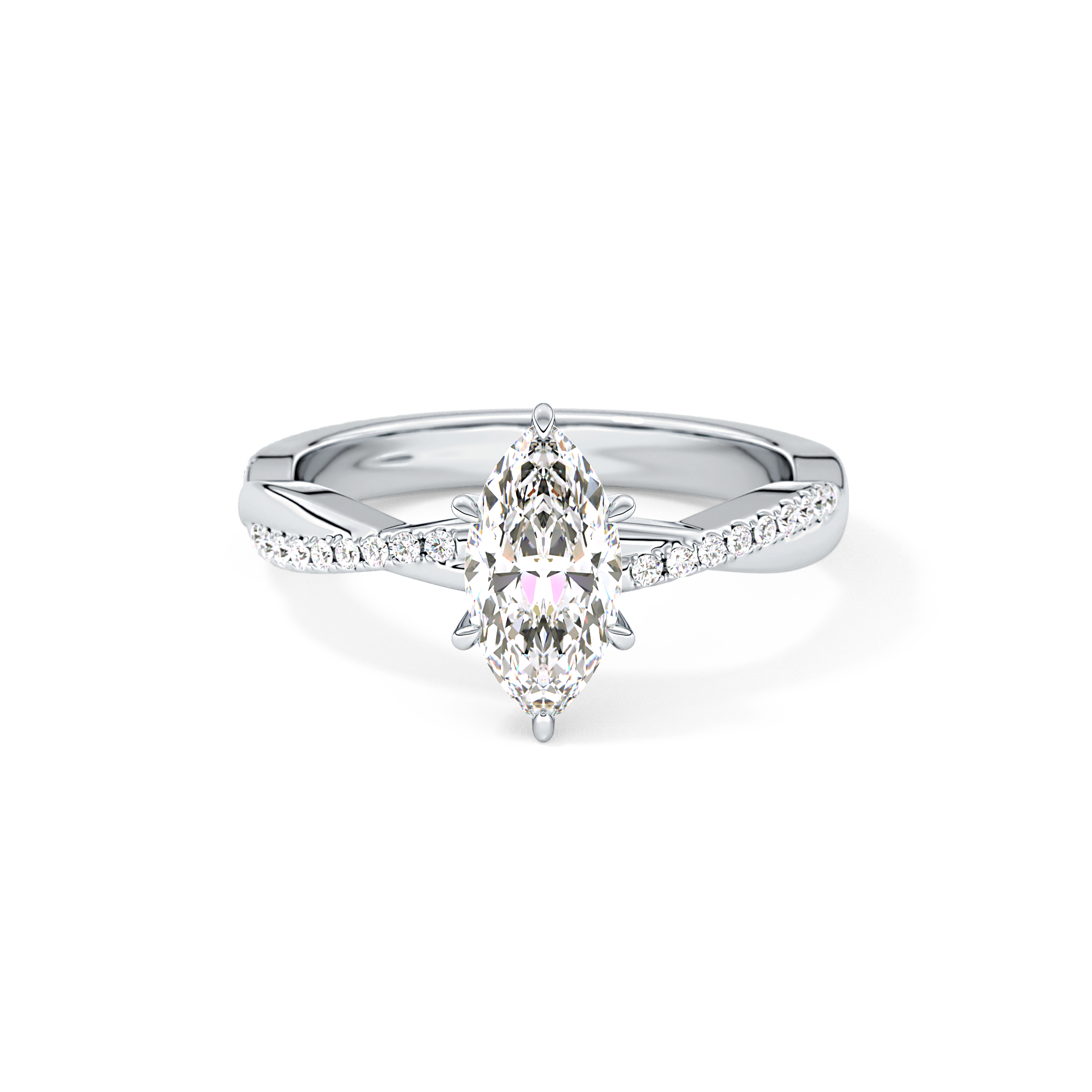 Marquise Pave Lab Grown Diamond Engagement Ring