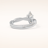 0.82 CT Marquise Shaped Criss-Cross Pave Moissanite Engagement Ring