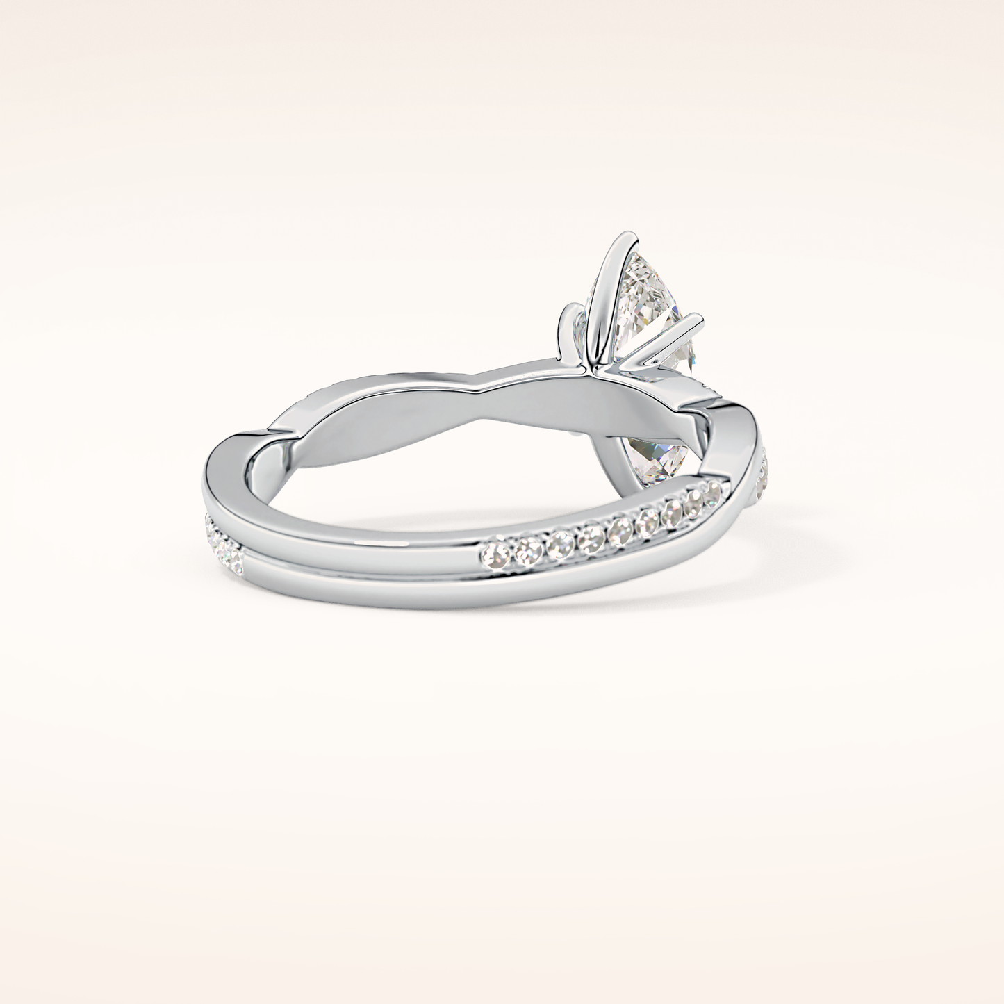 0.82 CT Marquise Shaped Criss-Cross Pave Moissanite Engagement Ring