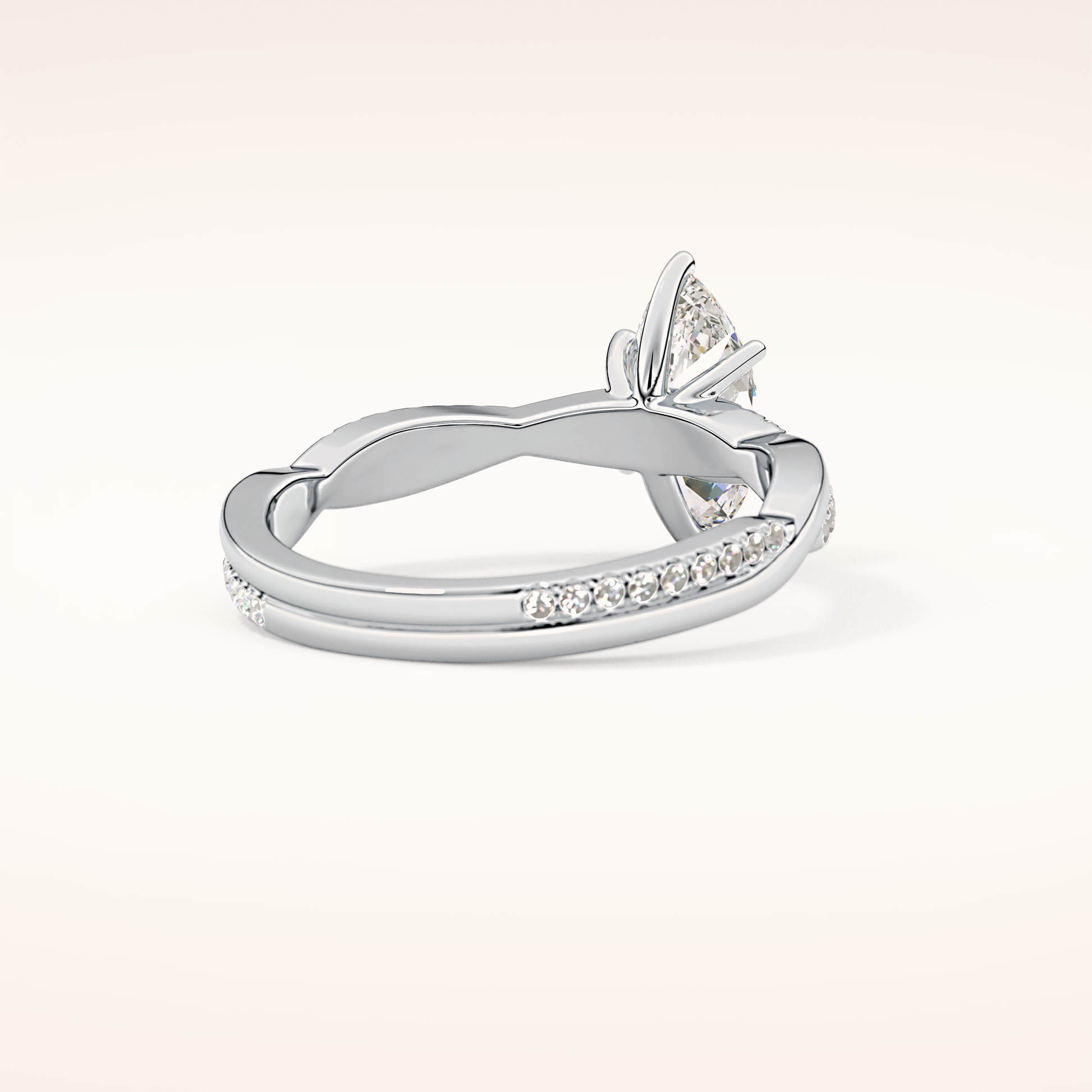 0.82 CT Marquise Shaped Criss-Cross Pave Moissanite Engagement Ring