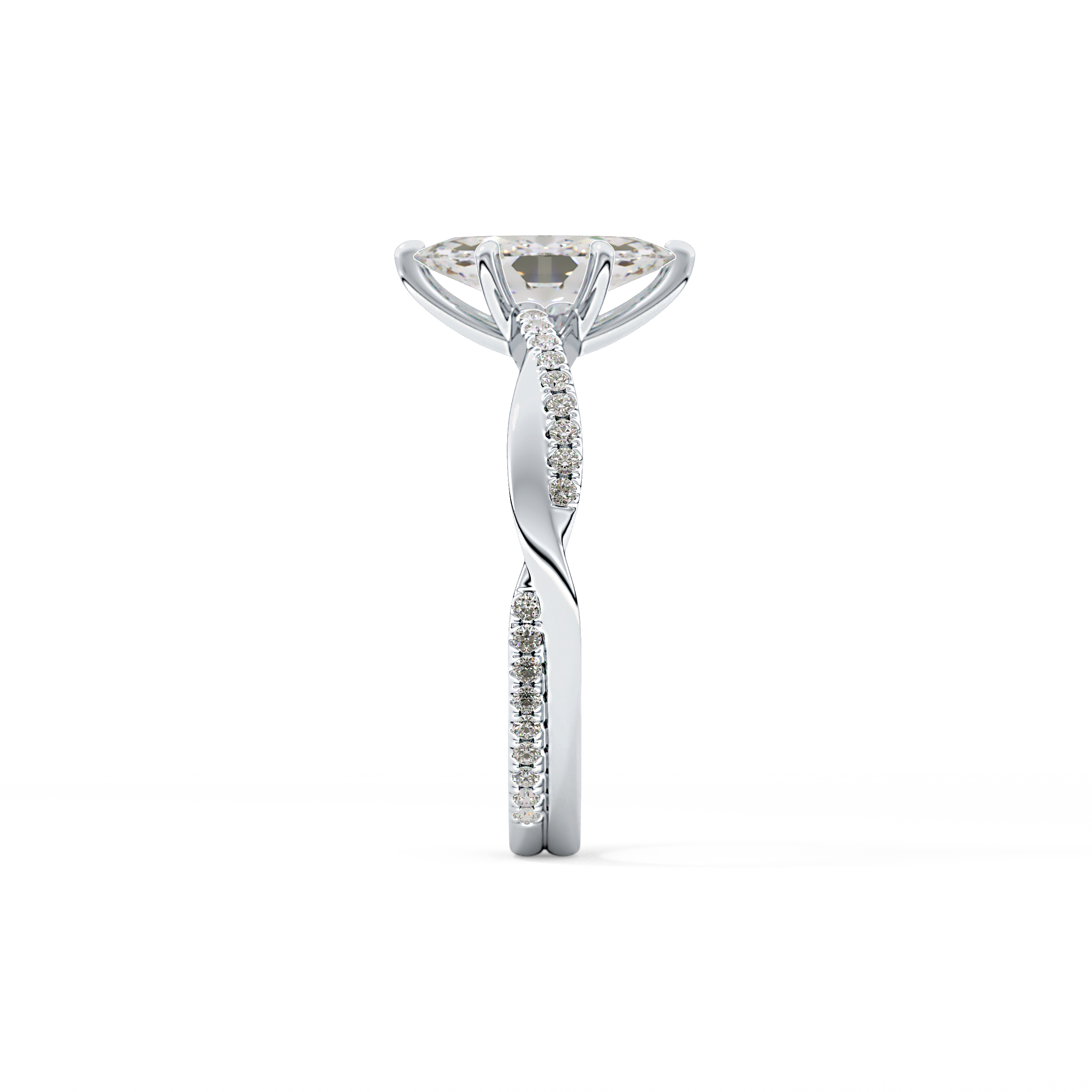 Marquise Pave Lab Grown Diamond Engagement Ring