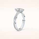 0.82 CT Marquise Shaped Criss-Cross Pave Moissanite Engagement Ring