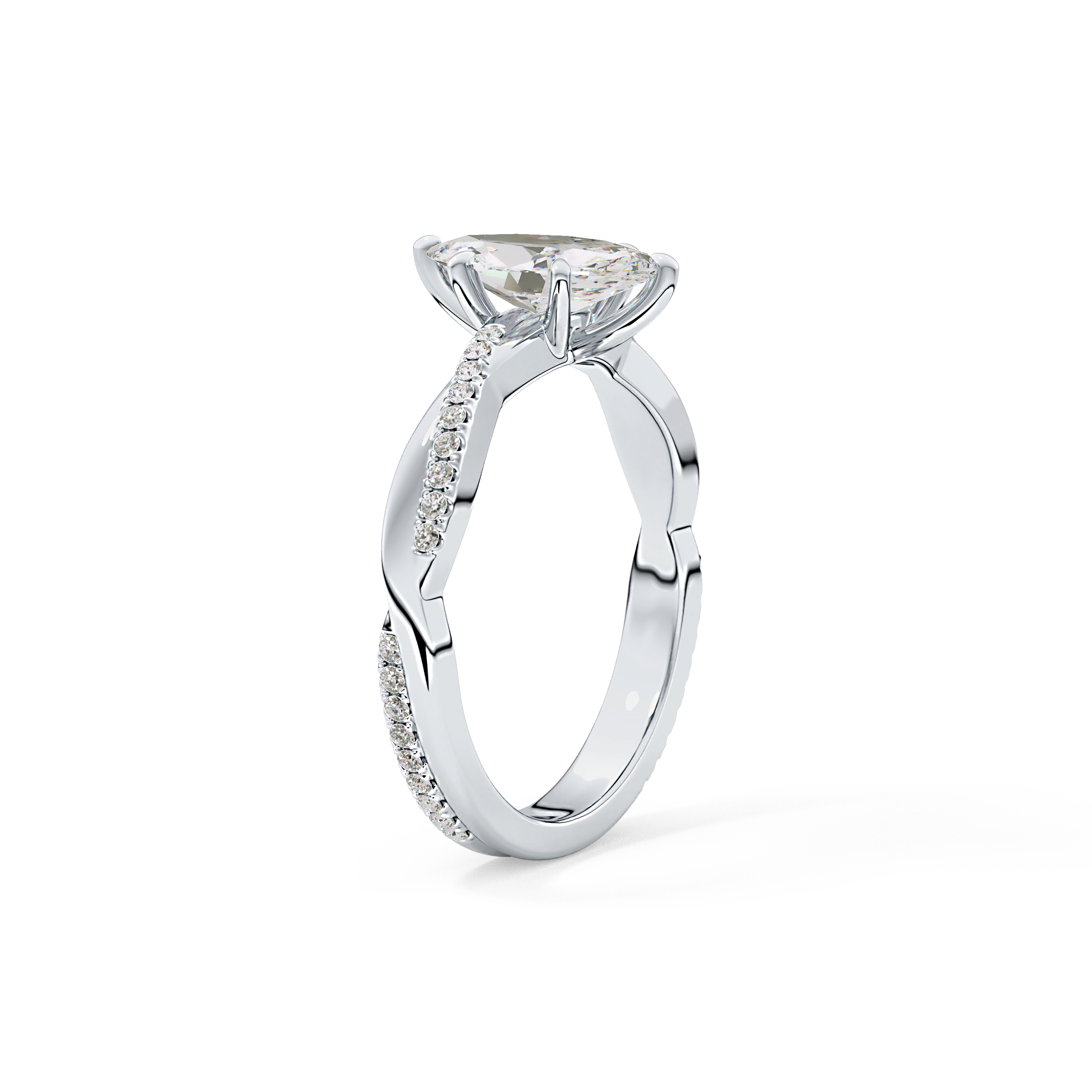 Marquise Pave Lab Grown Diamond Engagement Ring