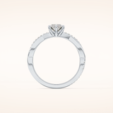 0.82 CT Marquise Shaped Criss-Cross Pave Moissanite Engagement Ring