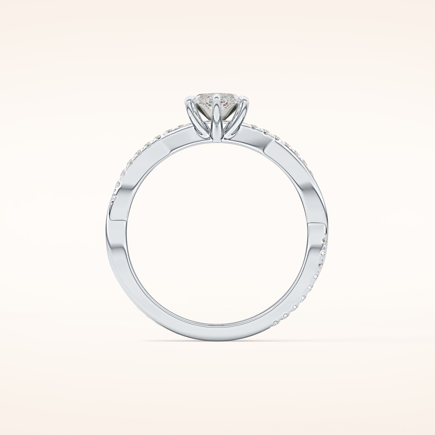 0.82 CT Marquise Shaped Criss-Cross Pave Moissanite Engagement Ring