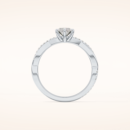 0.82 CT Marquise Shaped Criss-Cross Pave Moissanite Engagement Ring