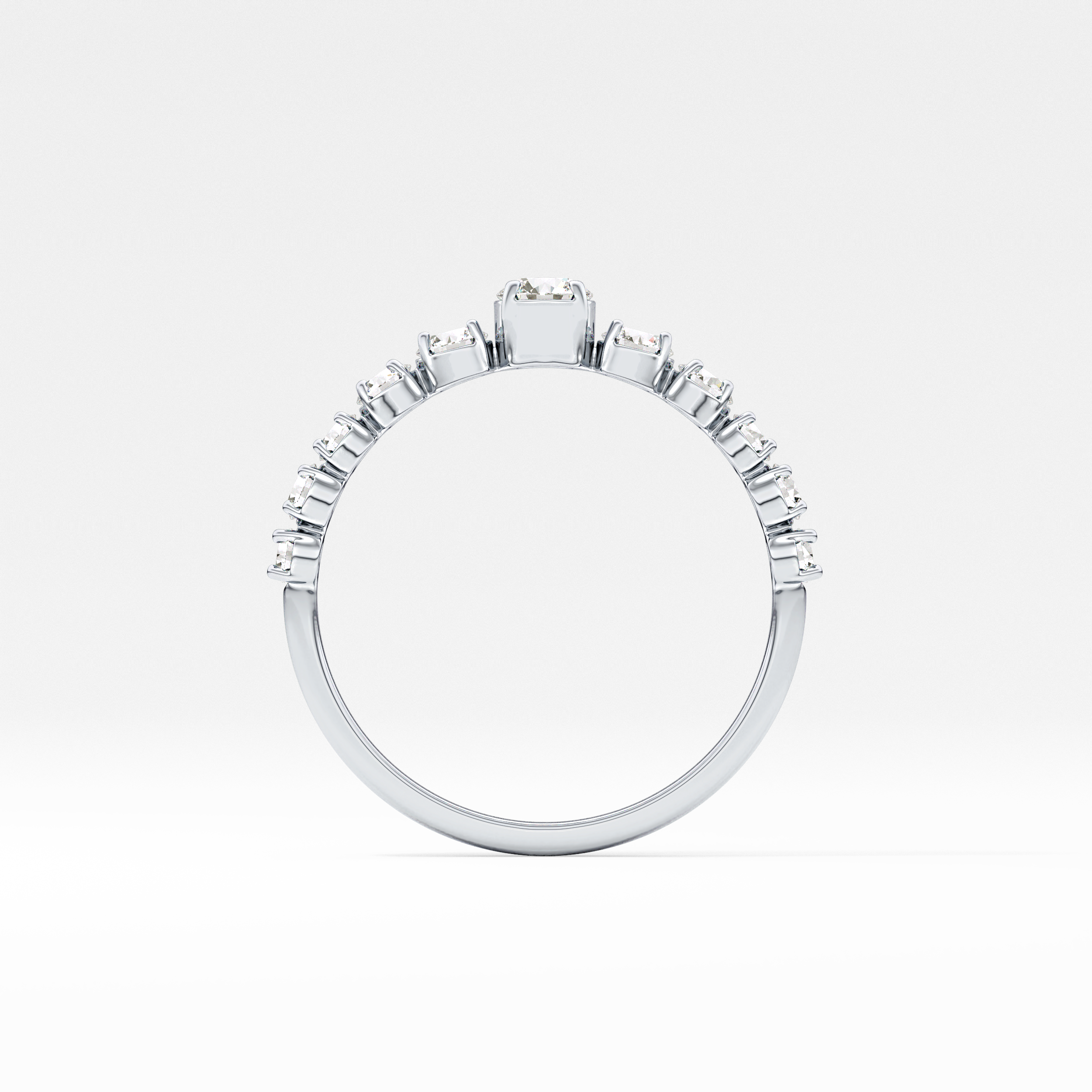 Round Cluster Lab Grown Diamond Engagement Ring