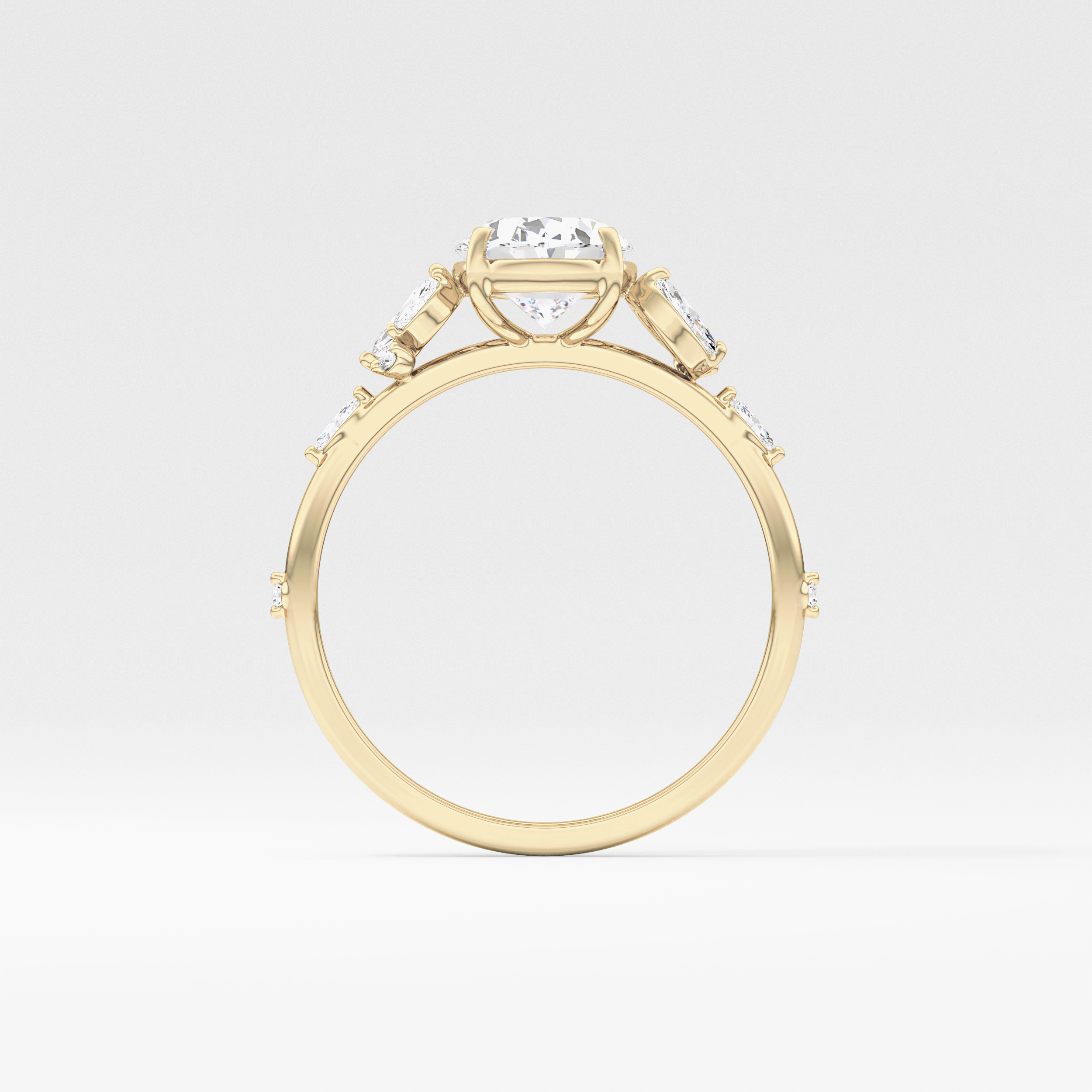 Oval Cluster Lab Grown Diamond Engagement Ring