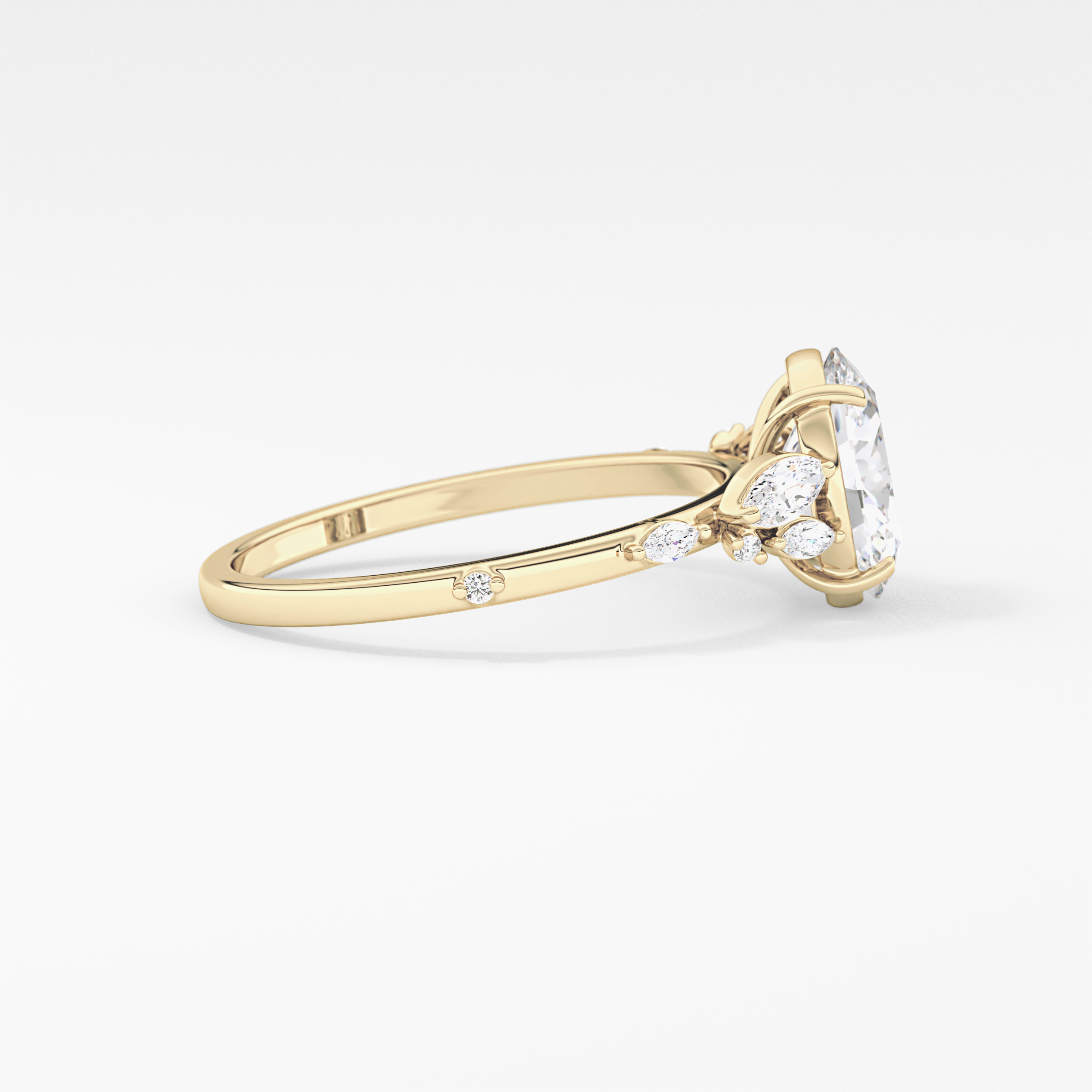 Oval Cluster Lab Grown Diamond Engagement Ring