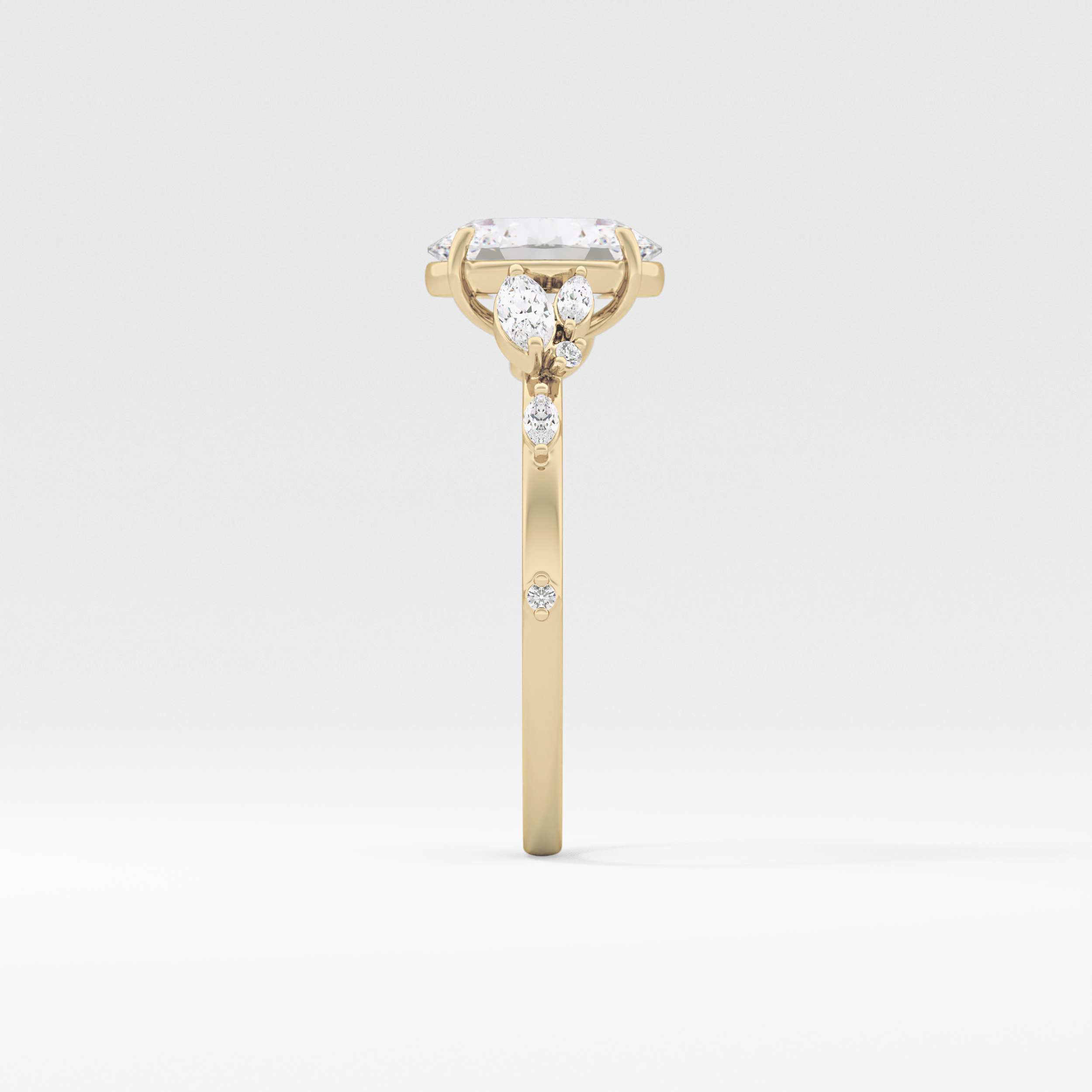 Oval Cluster Lab Grown Diamond Engagement Ring