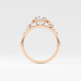 Oval Cluster Lab Grown Diamond Engagement Ring