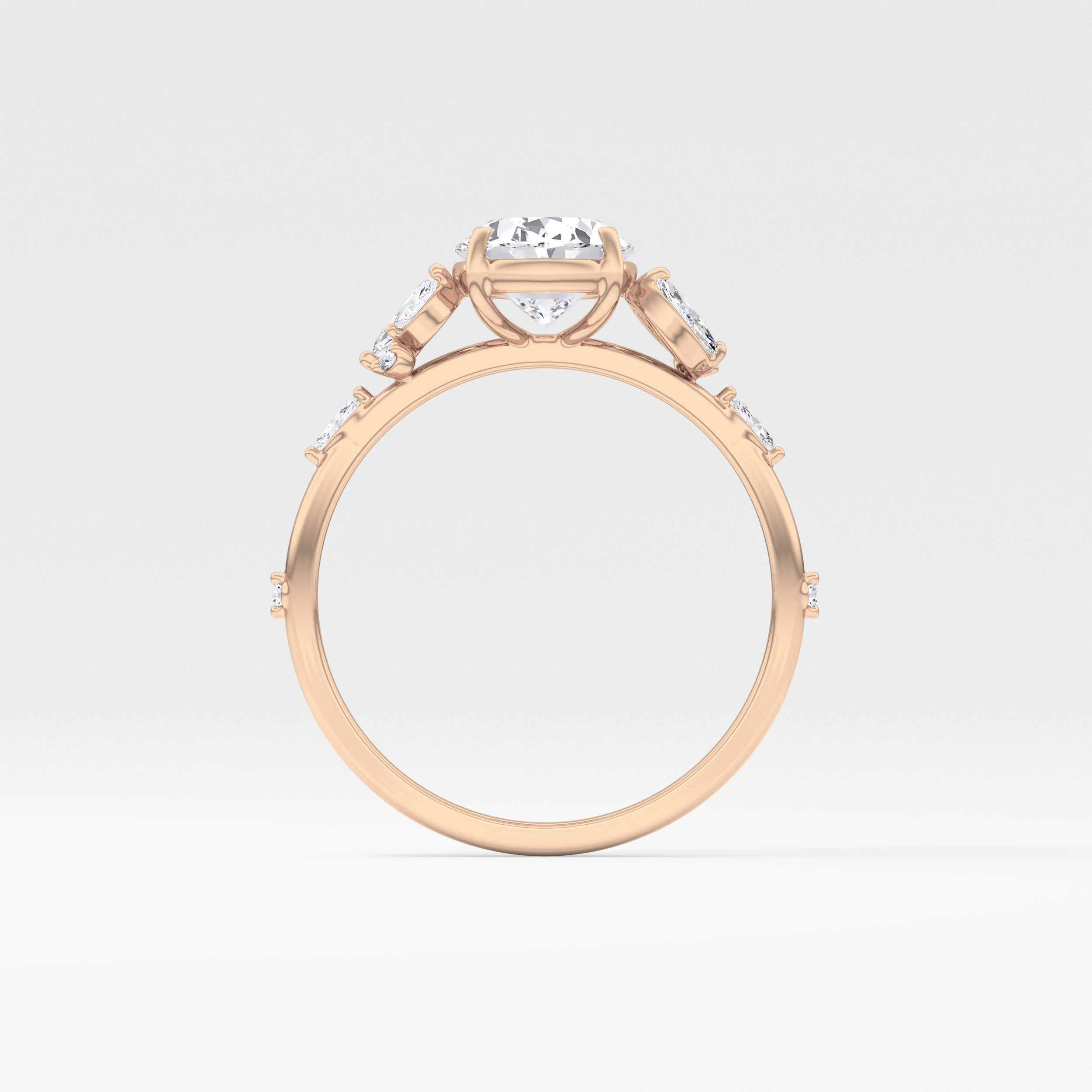 Oval Cluster Lab Grown Diamond Engagement Ring