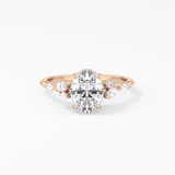 Oval Cluster Lab Grown Diamond Engagement Ring