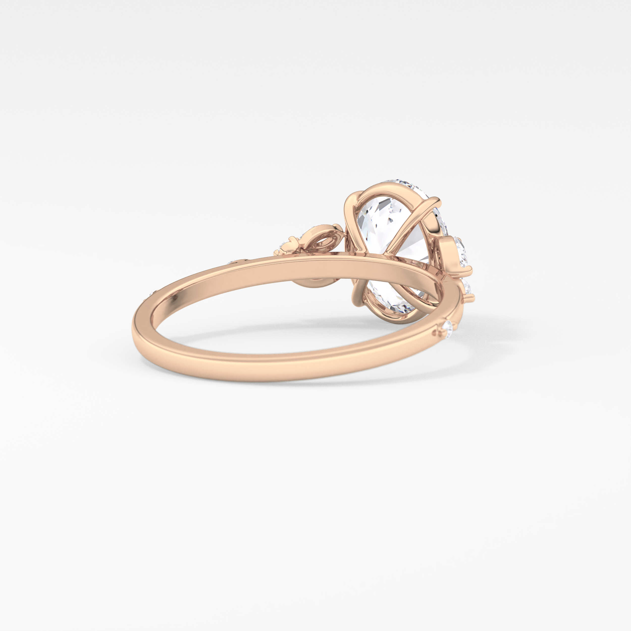 Oval Cluster Lab Grown Diamond Engagement Ring