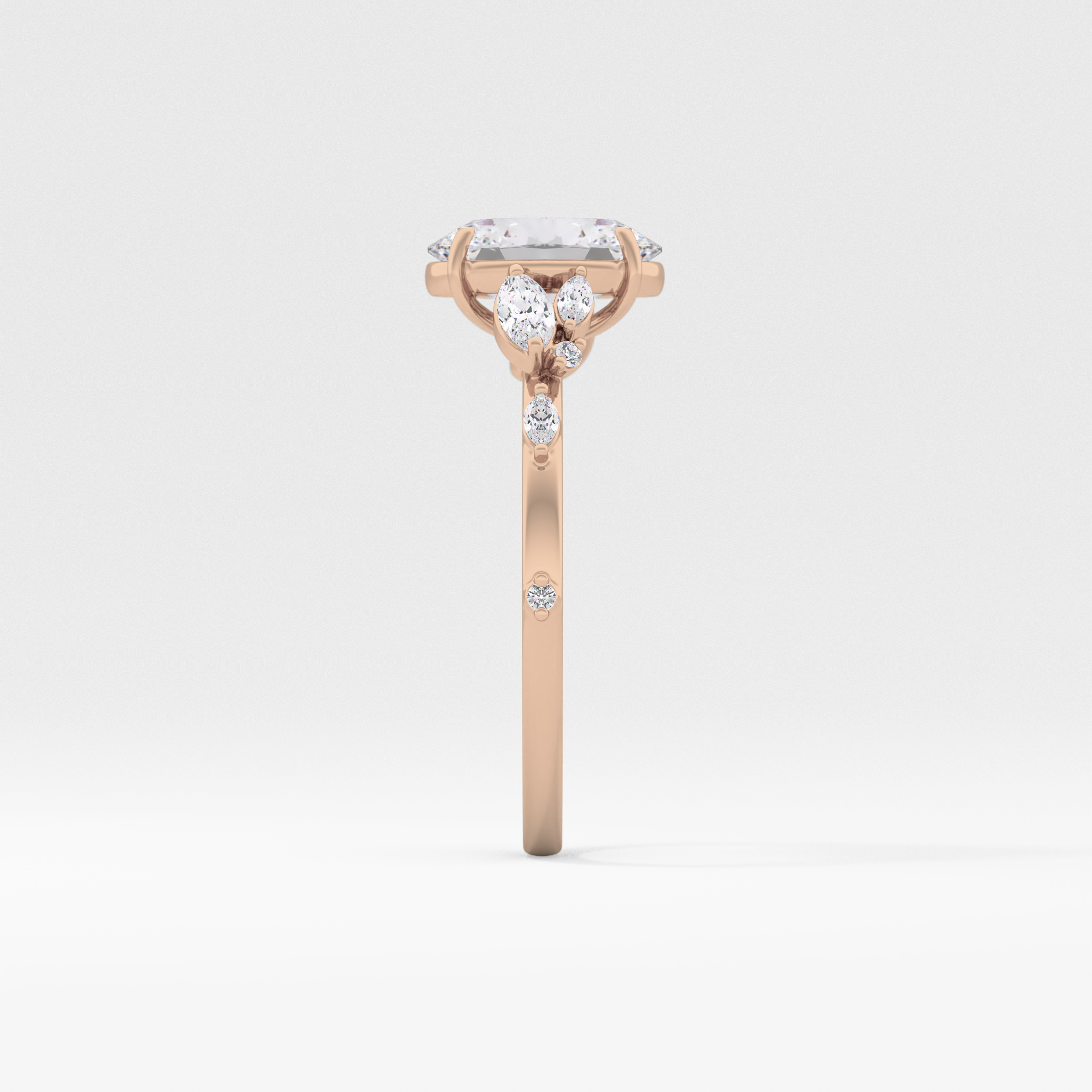 Oval Cluster Lab Grown Diamond Engagement Ring