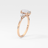 Oval Cluster Lab Grown Diamond Engagement Ring