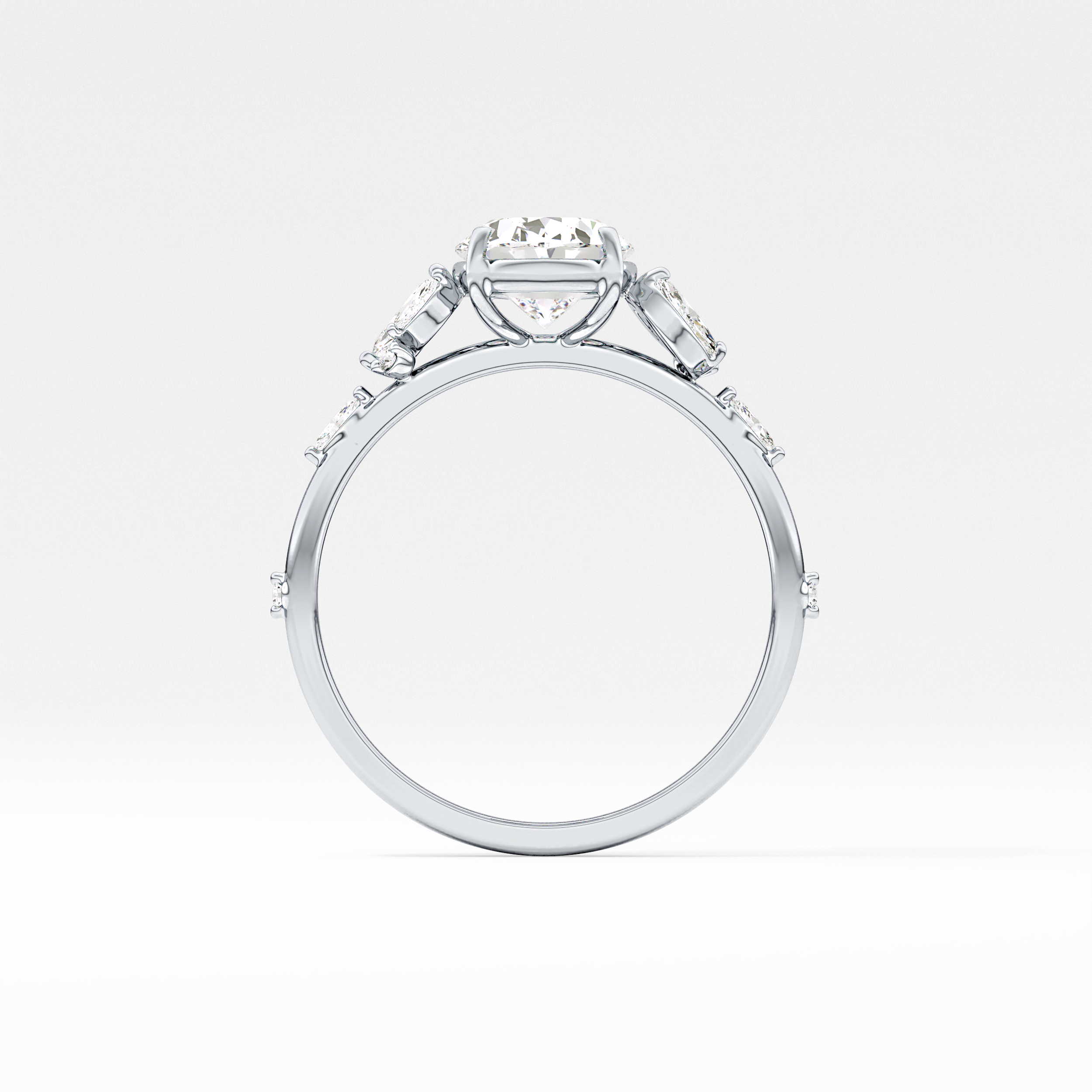 Oval Cluster Lab Grown Diamond Engagement Ring
