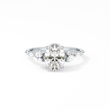 Oval Cluster Lab Grown Diamond Engagement Ring