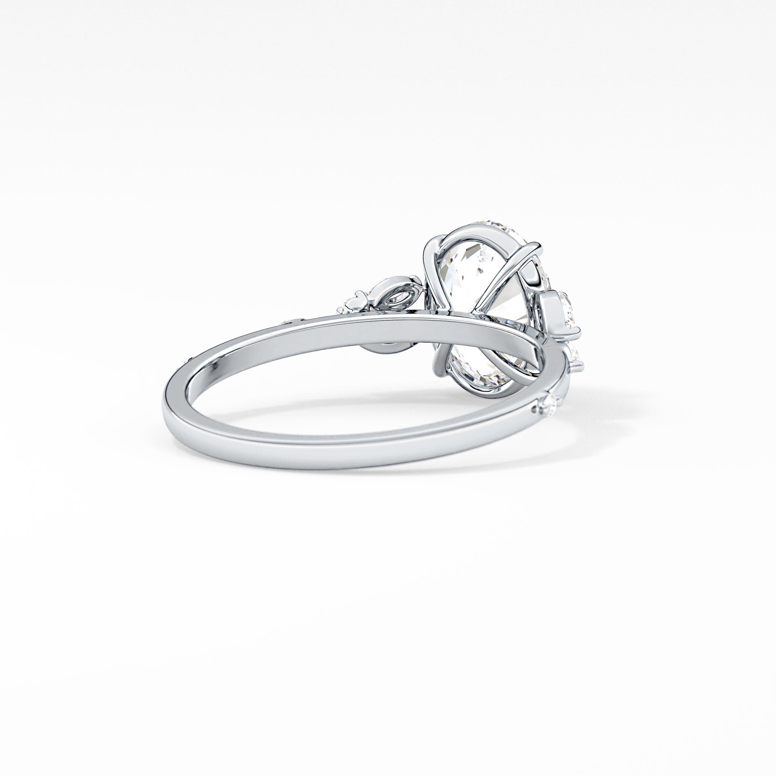 Oval Cluster Lab Grown Diamond Engagement Ring